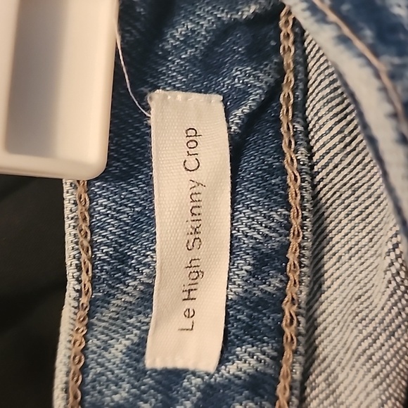 Frame Le High Skinny Cropped Jeans in Clarin Rips High Rise Size 26 - Picture 11 of 12